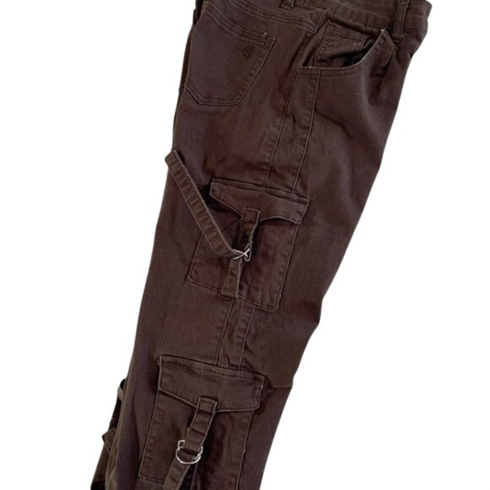 V.I.P. Jeans Cargo Pants Juniors 1/25 Brown - Picture 7 of 9